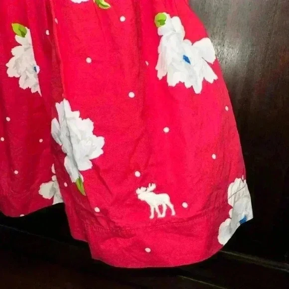 Abercrombie & Fitch Red Floral Dress Size L Kids - Picture 7 of 13